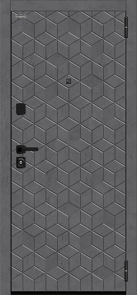 Металлическая дверь Кьюб/SBlack Slate Art/Snow Art