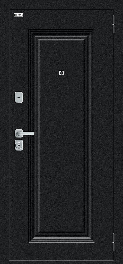 Металлическая дверь Мило МФ/BChrome Букле чёрное/Cappuccino Melinga