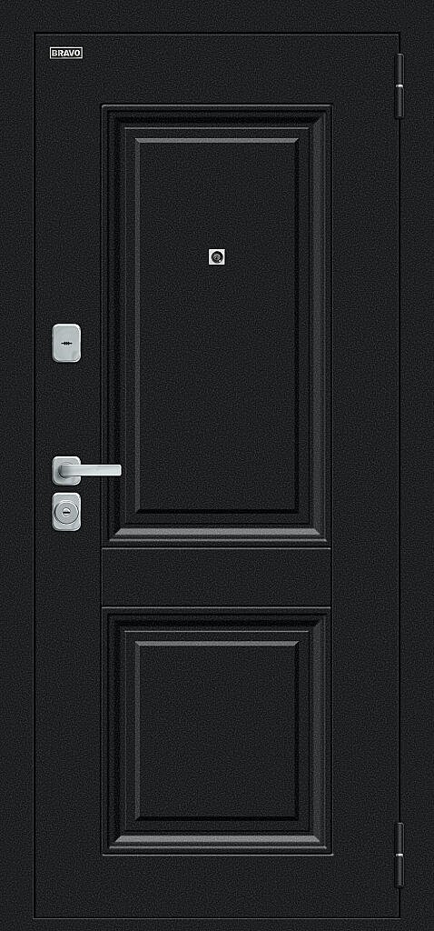 Металлическая дверь Некст МФ/BChrome Букле чёрное/Cappuccino Melinga