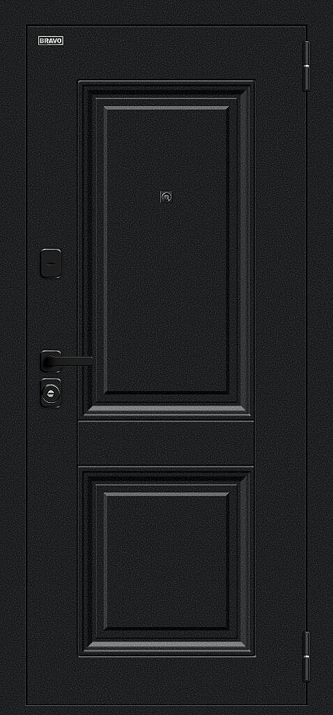 Металлическая дверь Некст МФ/SBlack Букле чёрное/White Silk