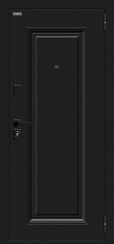 Металлическая дверь Сьют МФ/SBlack Букле чёрное/White Silk