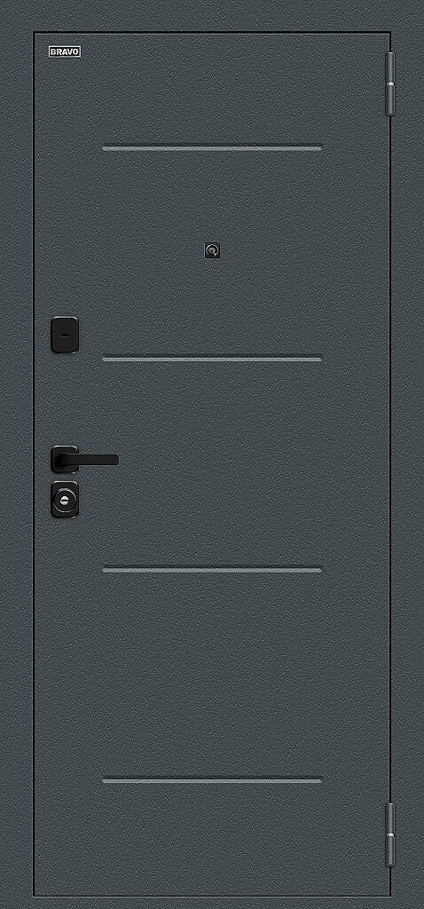 Металлическая дверь Техно/SBlack Старк антрацит/White Silk