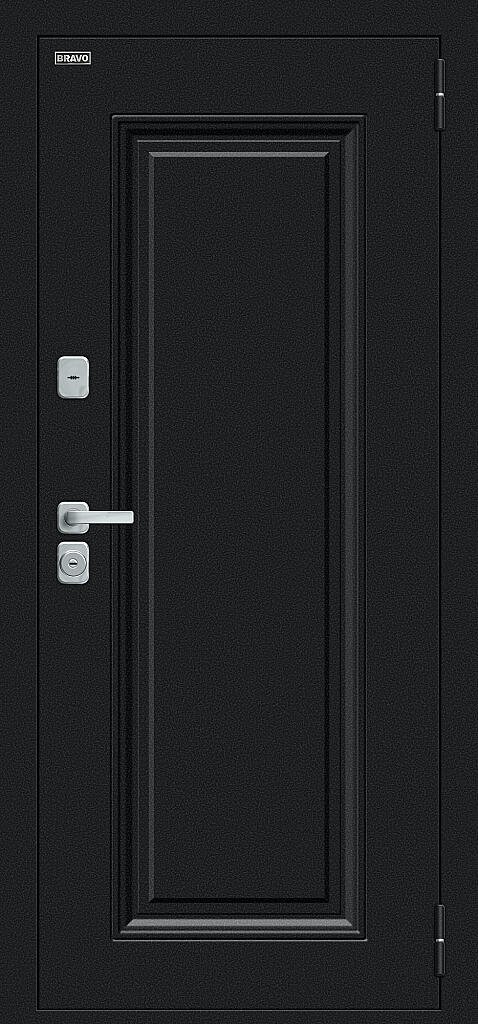 Металлическая дверь с терморазрывом Флэш МФ/BChrome Букле чёрное/Cappuccino Melinga