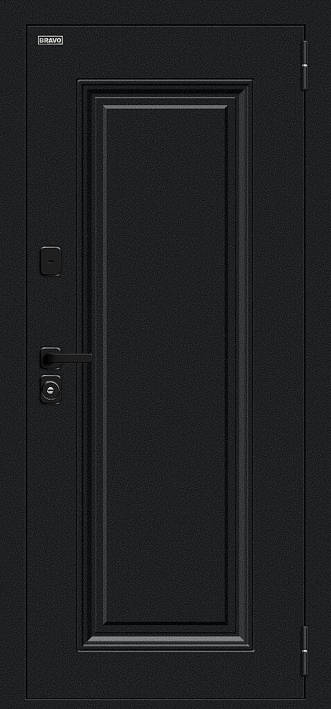 Металлическая дверь с терморазрывом Флэш МФ/SBlack Букле чёрное/White Silk