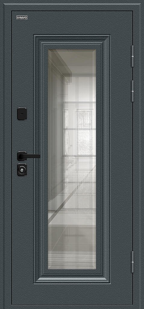 Металлическая дверь с терморазрывом Шелл СД/SBlack Старк антрацит/White Sand