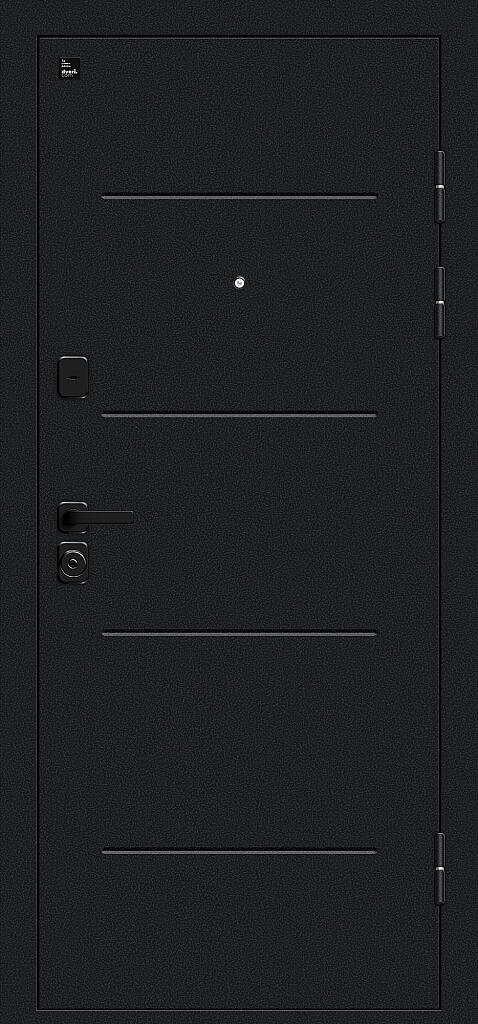 Металлическая дверь Грид Букле чёрное/Cappuccino Melinga